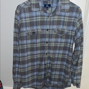George Blue and Gray Checkered Shirt